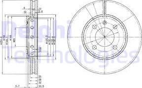 Delphi BG3694 - Тормозной диск autospares.lv