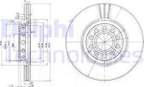 Delphi BG3657C-18B1 - Тормозной диск autospares.lv