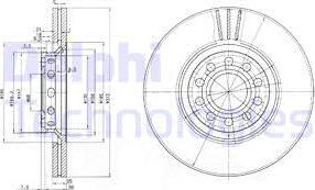 Delphi BG3657C - Тормозной диск autospares.lv