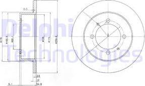 Delphi BG3609 - Тормозной диск autospares.lv