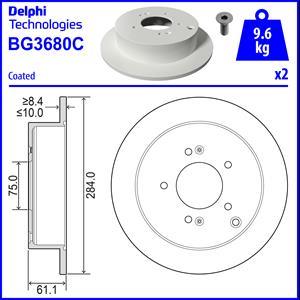 Delphi BG3680C - Тормозной диск autospares.lv