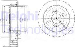 Delphi BG3680 - Тормозной диск autospares.lv