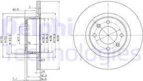 Delphi BG3621 - Тормозной диск autospares.lv