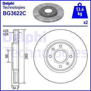 Delphi BG3622 - Тормозной диск autospares.lv