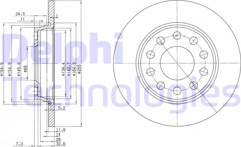 Delphi BG3674C - Тормозной диск autospares.lv