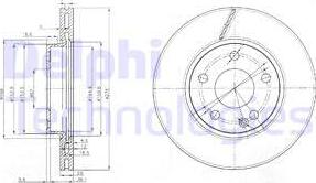 Delphi BG3845C - Тормозной диск autospares.lv