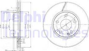 Delphi BG3845 - Тормозной диск autospares.lv