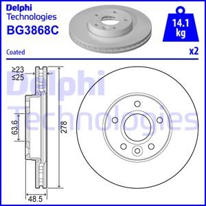 Delphi BG3868-C - Тормозной диск autospares.lv
