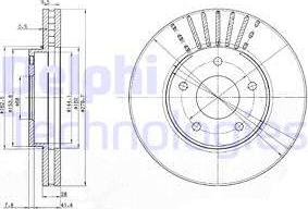 Delphi BG3816C - Тормозной диск autospares.lv