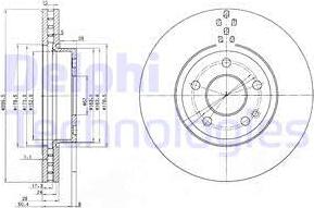 Delphi BG3838 - Тормозной диск autospares.lv