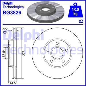 Delphi BG3826 - Тормозной диск autospares.lv