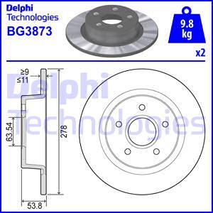 Delphi BG3873 - Тормозной диск autospares.lv