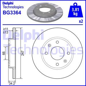 Delphi BG3364 - Тормозной диск autospares.lv