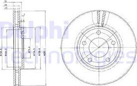 Delphi BG3383 - Тормозной диск autospares.lv