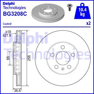 Delphi BG3208-C - Тормозной диск autospares.lv