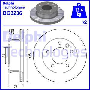 Delphi BG3236 - Тормозной диск autospares.lv