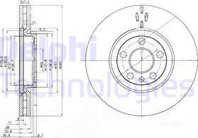 Delphi BG3740 - Тормозной диск autospares.lv