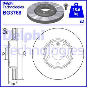 Delphi BG3768 - Тормозной диск autospares.lv