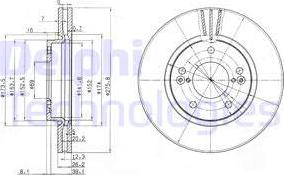 Delphi BG3721 - Тормозной диск autospares.lv