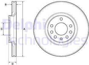 Delphi BG3770C - Тормозной диск autospares.lv