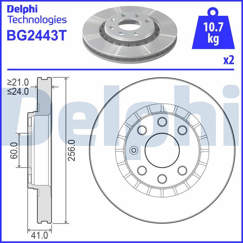 Delphi BG2443T - Тормозной диск autospares.lv