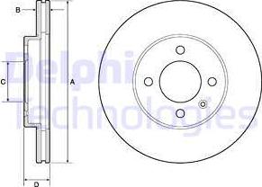 Delphi BG2455-C - Тормозной диск autospares.lv