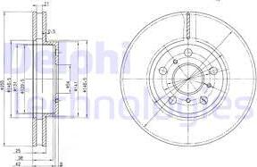 Delphi BG2450 - Тормозной диск autospares.lv