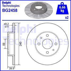 Delphi BG2458 - Тормозной диск autospares.lv