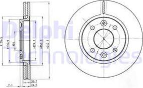 Delphi BG2403 - Тормозной диск autospares.lv