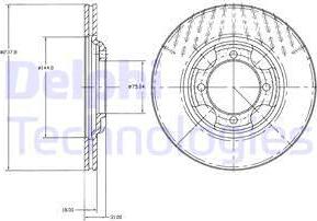 Delphi BG2414 - Тормозной диск autospares.lv