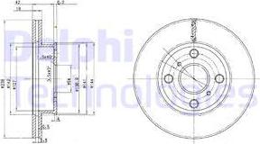 Delphi BG2424 - Тормозной диск autospares.lv