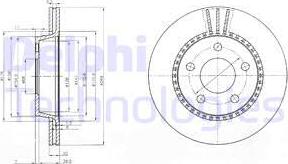 Delphi BG2519 - Тормозной диск autospares.lv