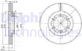 Delphi BG2524 - Тормозной диск autospares.lv