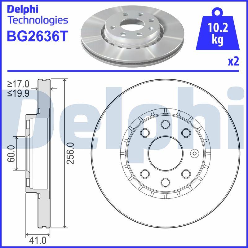 Delphi BG2636T - Тормозной диск autospares.lv