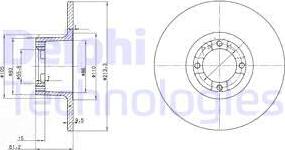 Delphi BG2081 - Тормозной диск autospares.lv