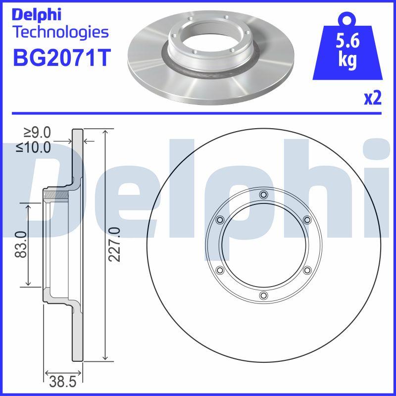 Delphi BG2071T - Тормозной диск autospares.lv