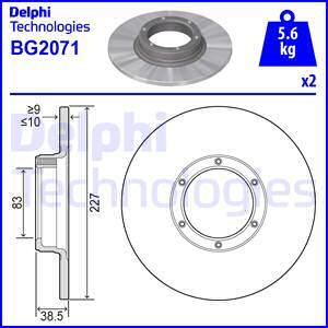 Delphi BG2071 - Тормозной диск autospares.lv