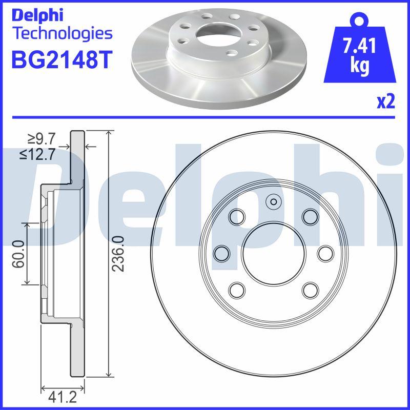 Delphi BG2148T - Тормозной диск autospares.lv