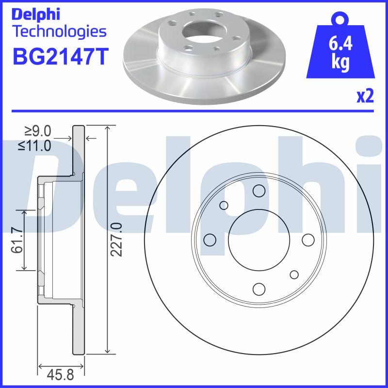 Delphi BG2147T - Тормозной диск autospares.lv