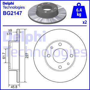 Delphi BG2147 - Тормозной диск autospares.lv