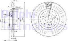 Delphi BG2844 - Тормозной диск autospares.lv
