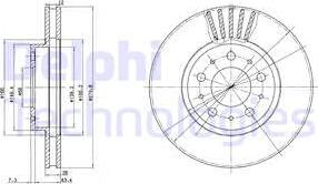 Delphi BG2841 - Тормозной диск autospares.lv