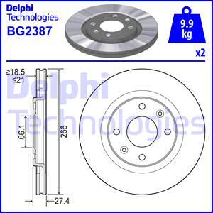 Delphi BG2387 - Тормозной диск autospares.lv