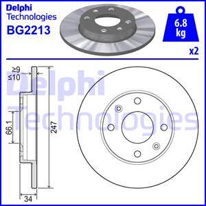 Delphi BG2213 - Тормозной диск autospares.lv