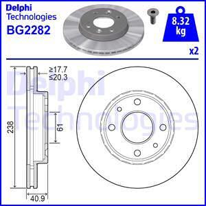 Delphi BG2282 - Тормозной диск autospares.lv