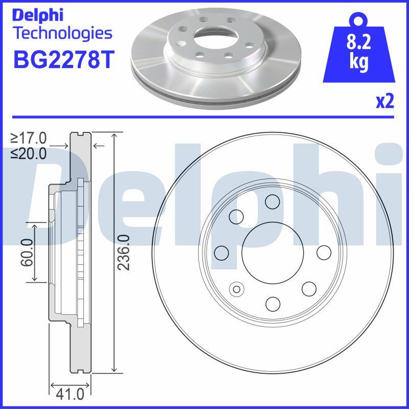 Delphi BG2278T - Тормозной диск autospares.lv