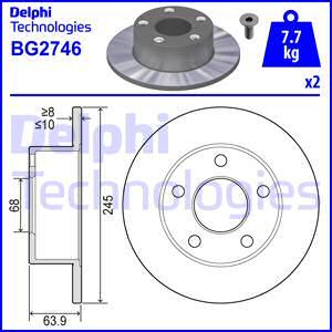 Delphi BG2746 - Тормозной диск autospares.lv