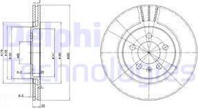Delphi BG2713 - Тормозной диск autospares.lv