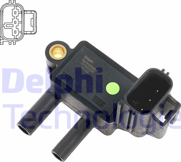 Delphi DPS00026-12B1 - Датчик, давление выхлопных газов autospares.lv