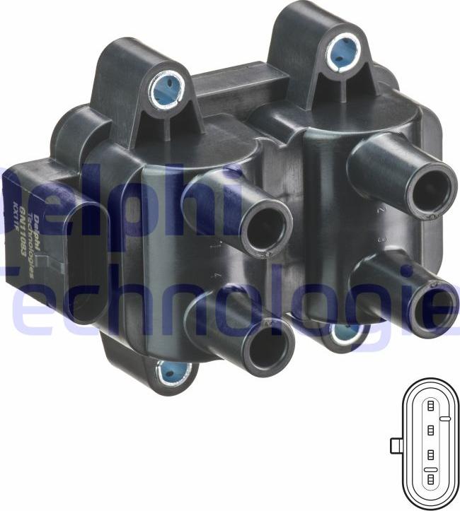 Delphi GN11083-12B1 - Катушка зажигания autospares.lv